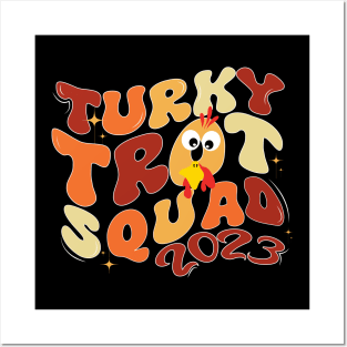 Funny Turkey Trot Troop for Thanksgiving Autumn Türkiye Posters and Art